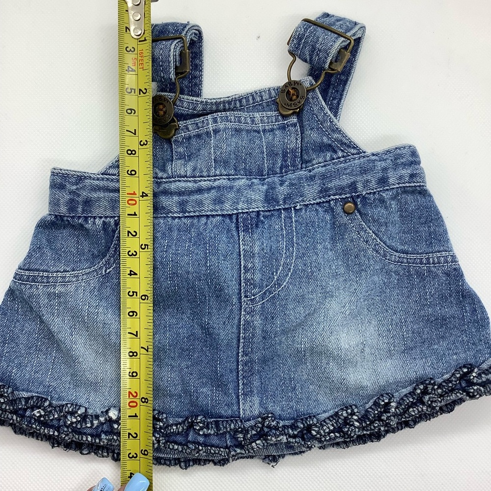 Build A Bear Clothing Set Denim Overall Dress Sandals and Bows 3 Piece Set - Picture 9 of 9